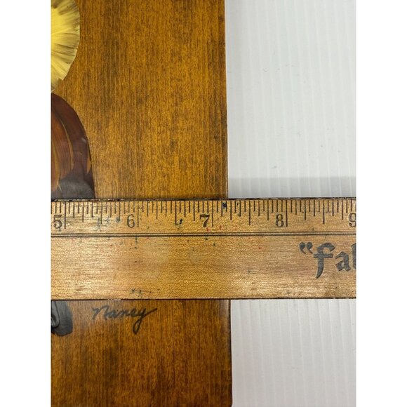 Vintage Artist Signed Hand Painted Owl House Wood Oval‎ Plaque 7"x10 1/2" Retro - Picture 8 of 8